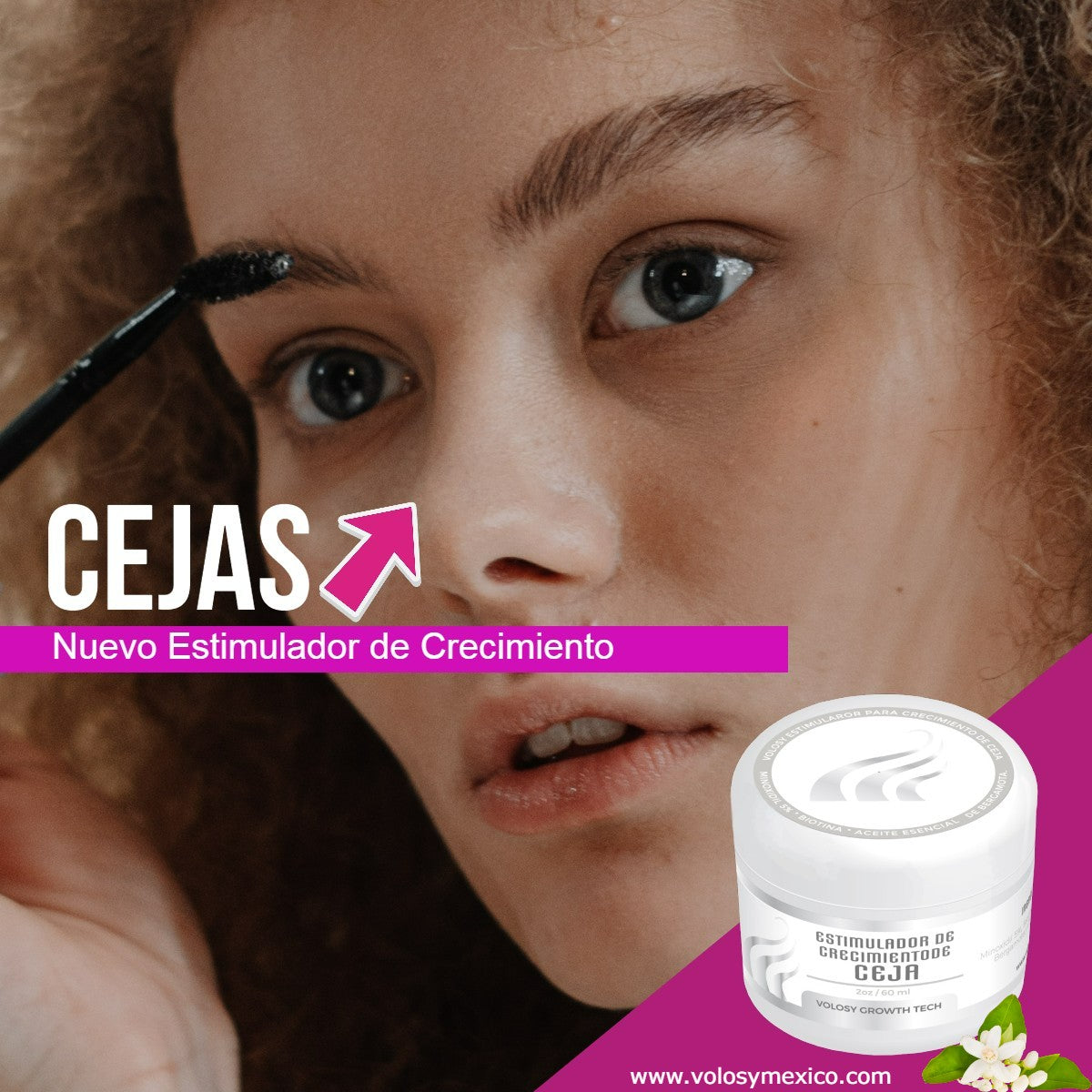 Q) CRECIMIENTO DE CEJA, Gel Estimulador de Crecimiento Volosy, Cejas Orgánicas, Más Gruesas y Abundantes (ENVÍO GRATIS)