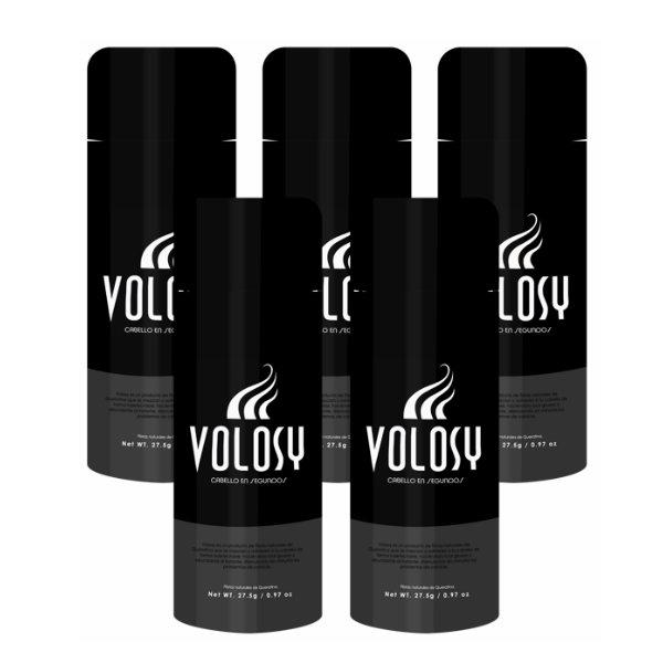 B) 5 Volosy Microfibra Capilar 27.5 gr (Apariencia de más Cabello Al Instante) ENVÍO GRATIS - Volosy, Soluciones para la calvicie.