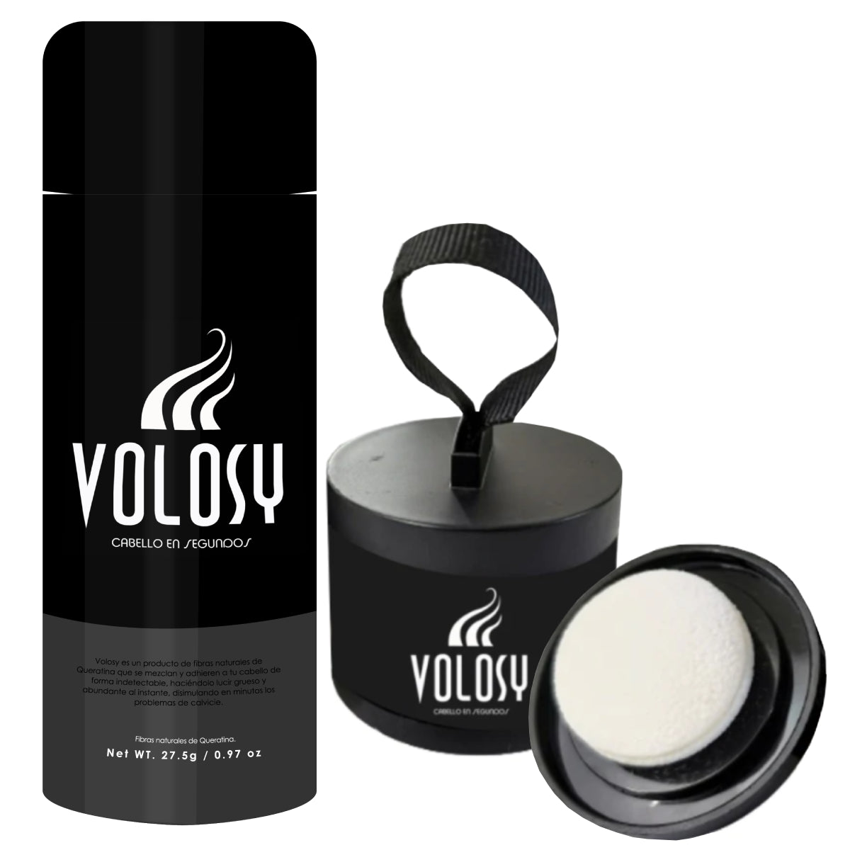 G2) KIT Microfibra + Maquilaje Capilar Contra Agua - Apariencia de mas cabello al instante (ENVÍO GRATIS) - Volosy, Soluciones para la calvicie.