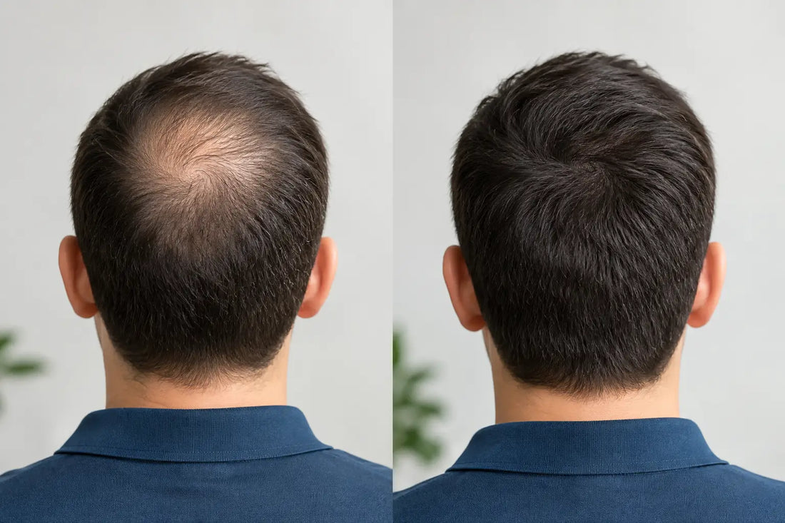 Transformación de cobertura de coronilla masculina