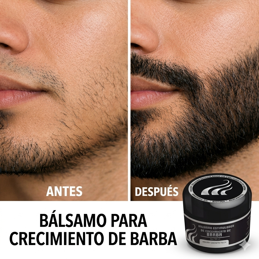R) CRECIMIENTO DE BARBA Y BIGOTE, Crema Estimuladora con Minoxidil, Bergamota y Biotina. (ENVÍO GRATIS)
