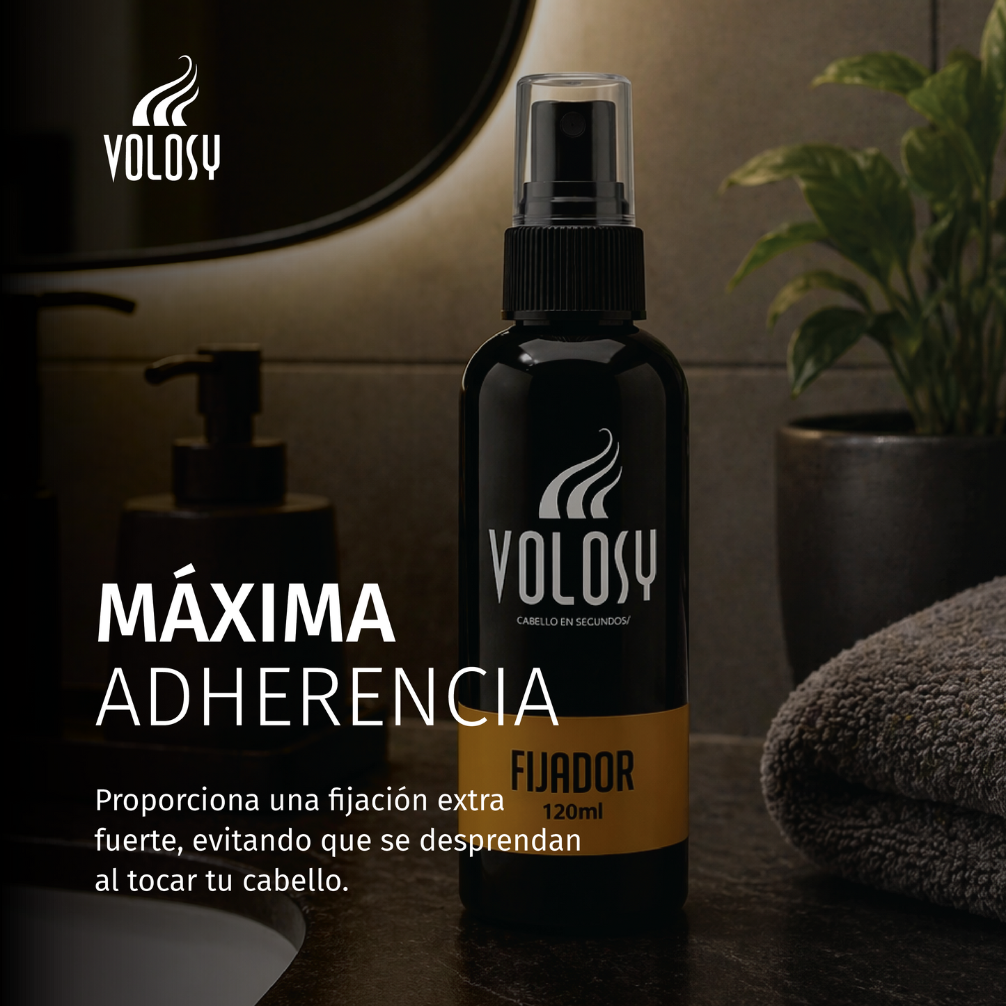 E) Fijador Volosy | Máxima Fijación para Microfibras Capilares